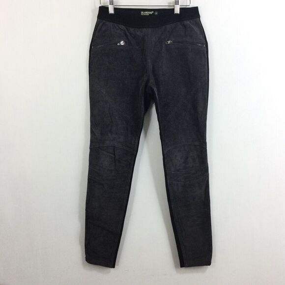 Blank NYC Womens Suede Leather Front Pull On Legging Moto Pants Black Size 28 - Picture 10 of 10